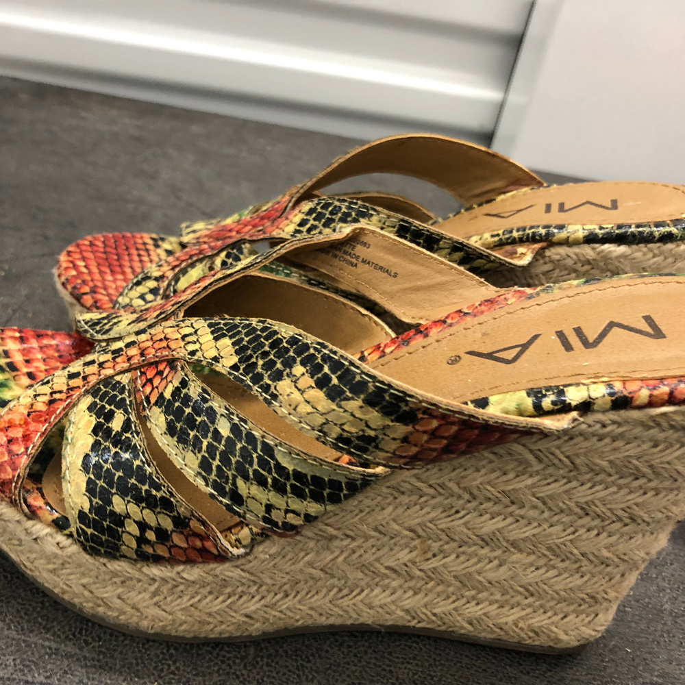 Mia Women's Sneakskin Slide on Open Toe Sandals